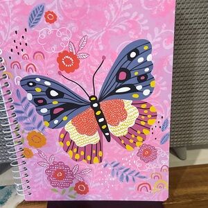 Floral Butterfly Spiral Notebook - Pink